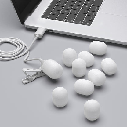 Foam Cover for lavalier Lapel Microphone-10 Pack, White