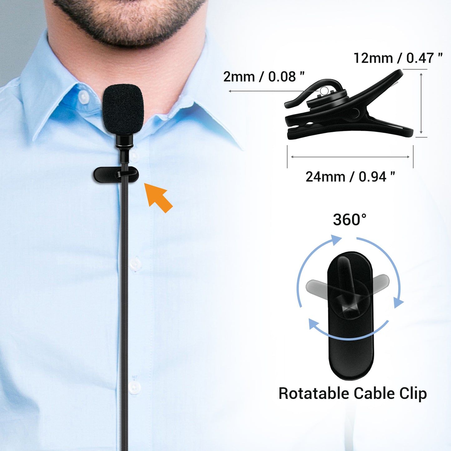 20 PCS Clips and Foam Covers Set for Lavalier Microphone