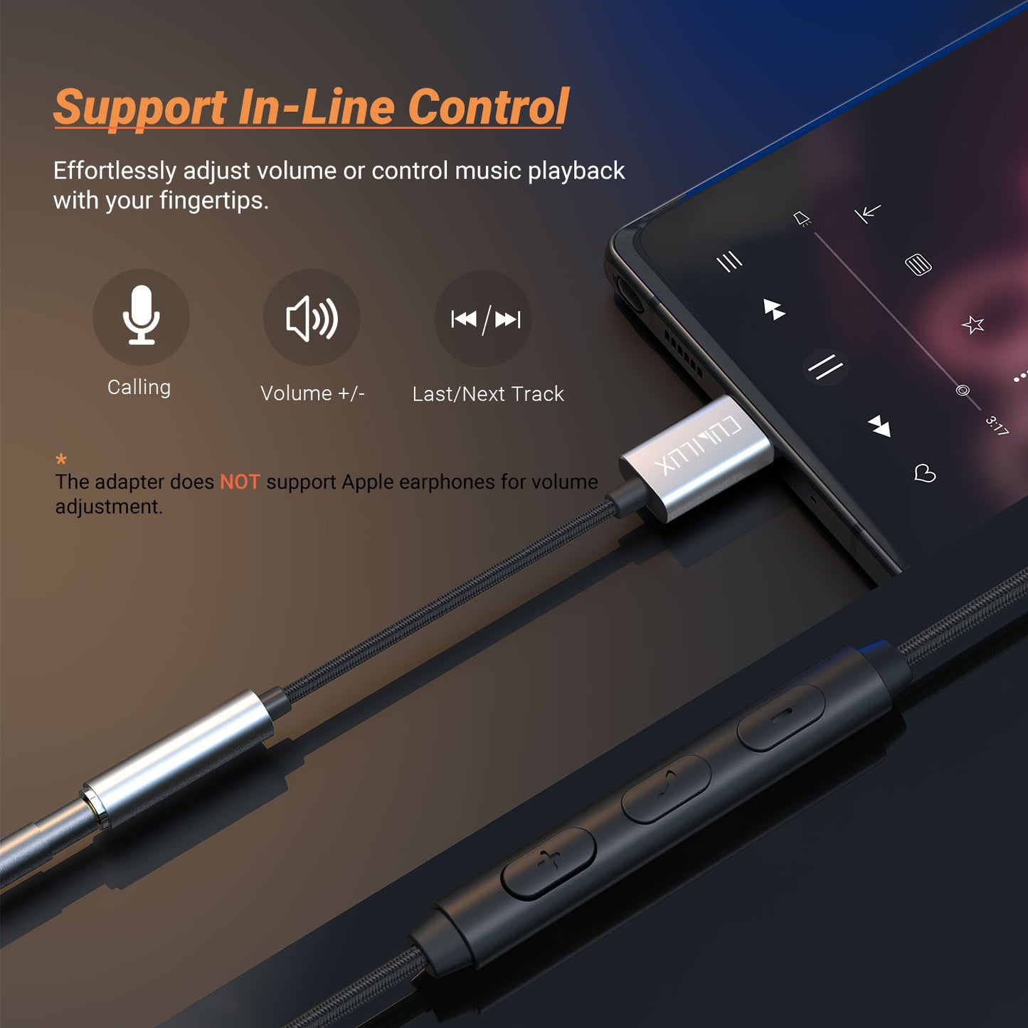 USB C Headphone Adapter with DAC-Silver