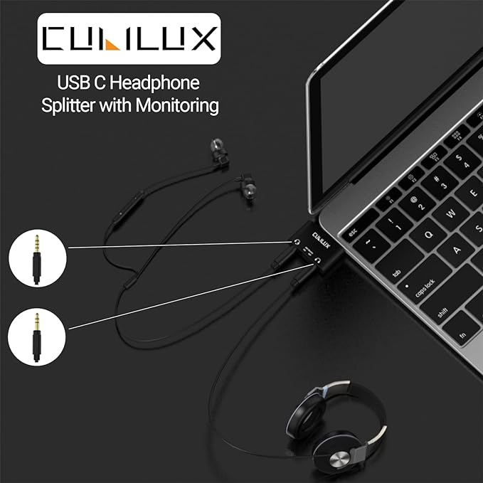 USB C to 3.5mm Headphone Splitter