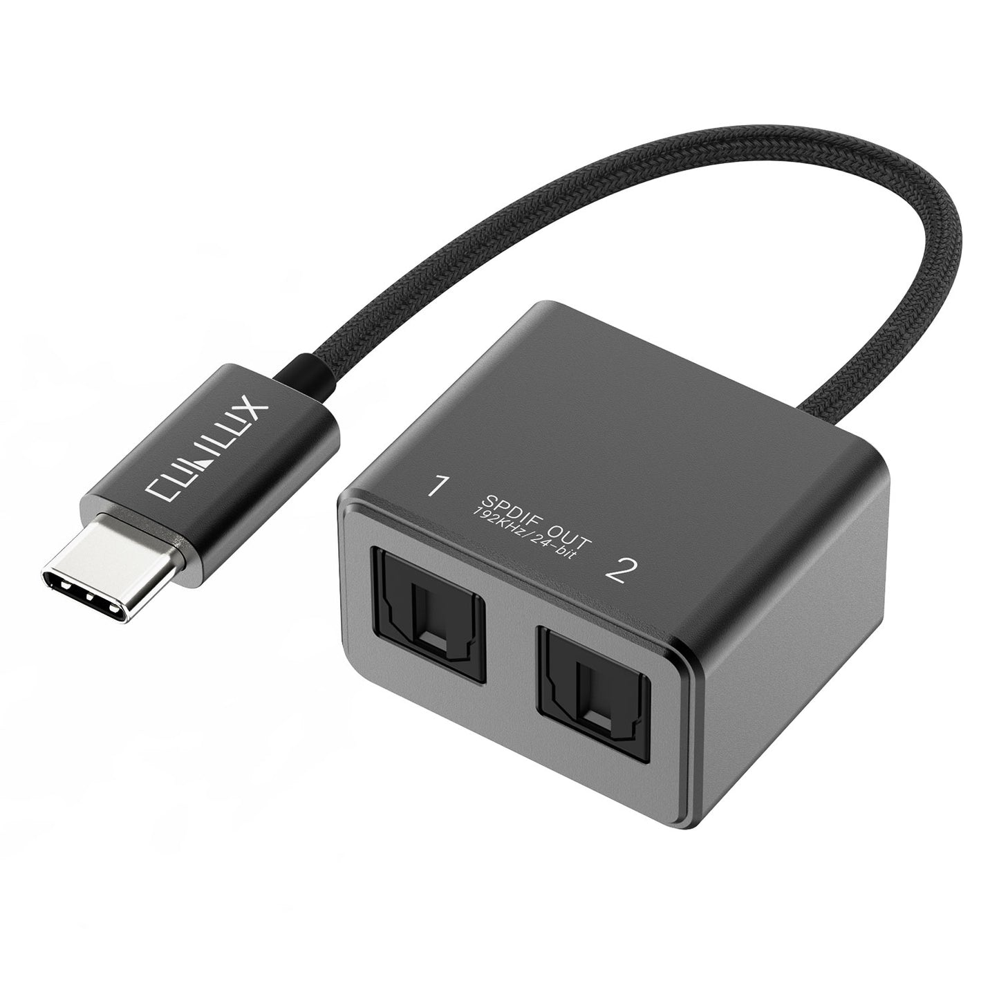 USB C to 2-Way SPDIF Optical Audio Splitter