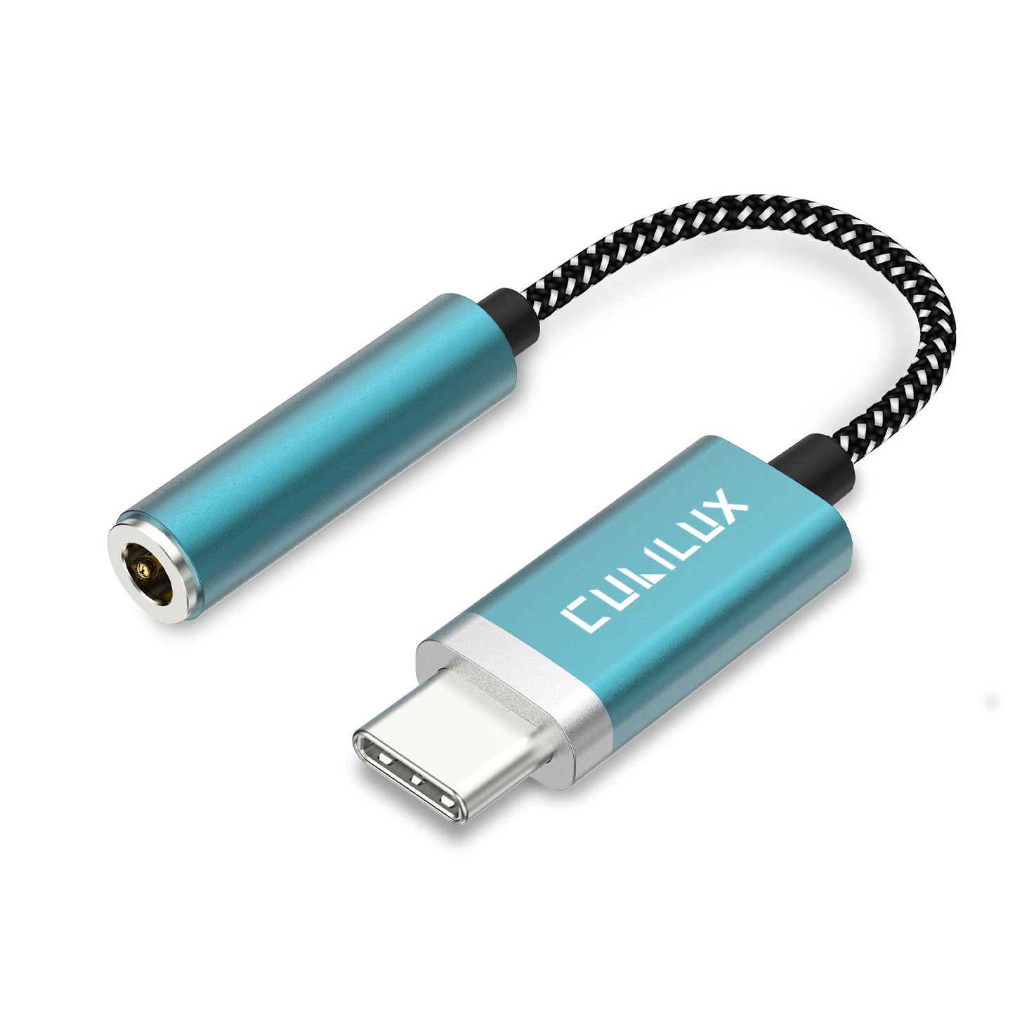 USB C Headphone Adapter with Hi-Res DAC-Blue&Silver