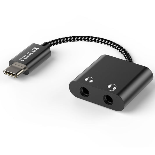 USB C to 3.5mm Splitter-Black