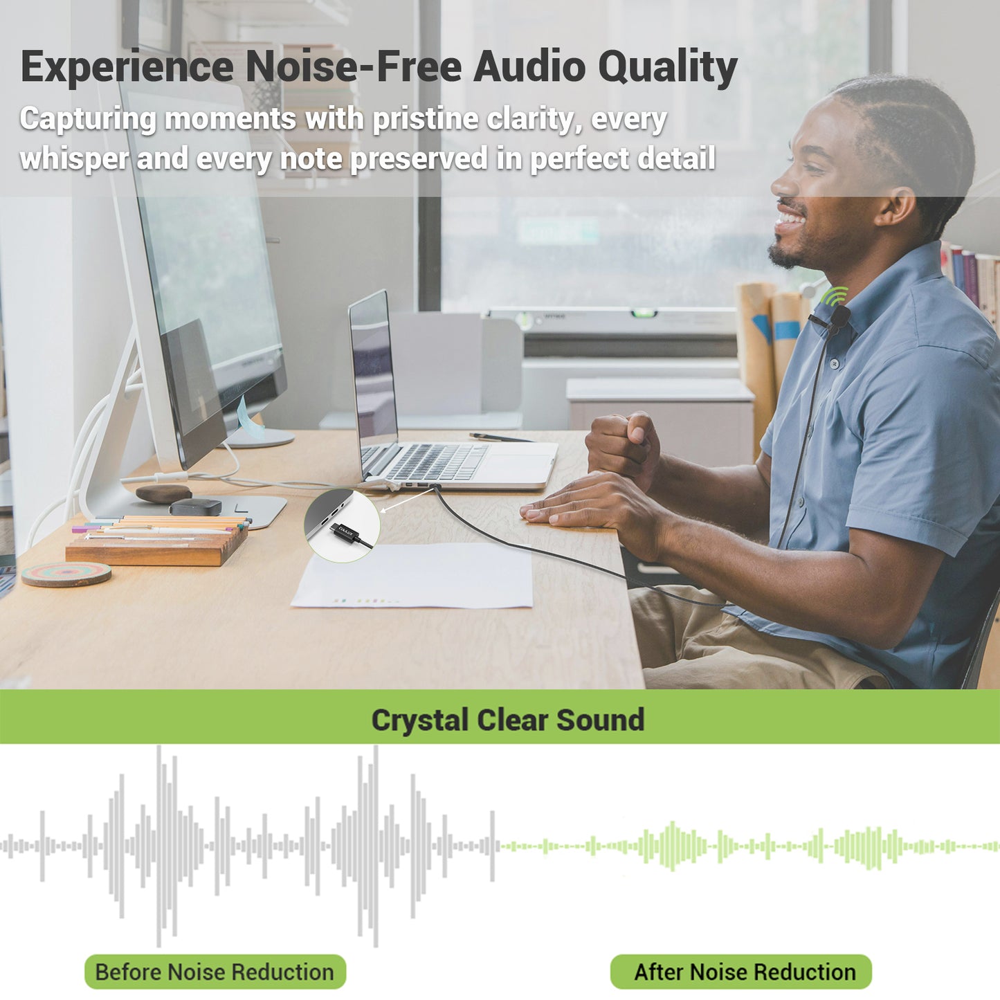 USB C Unidirectional Lavalier Microphone