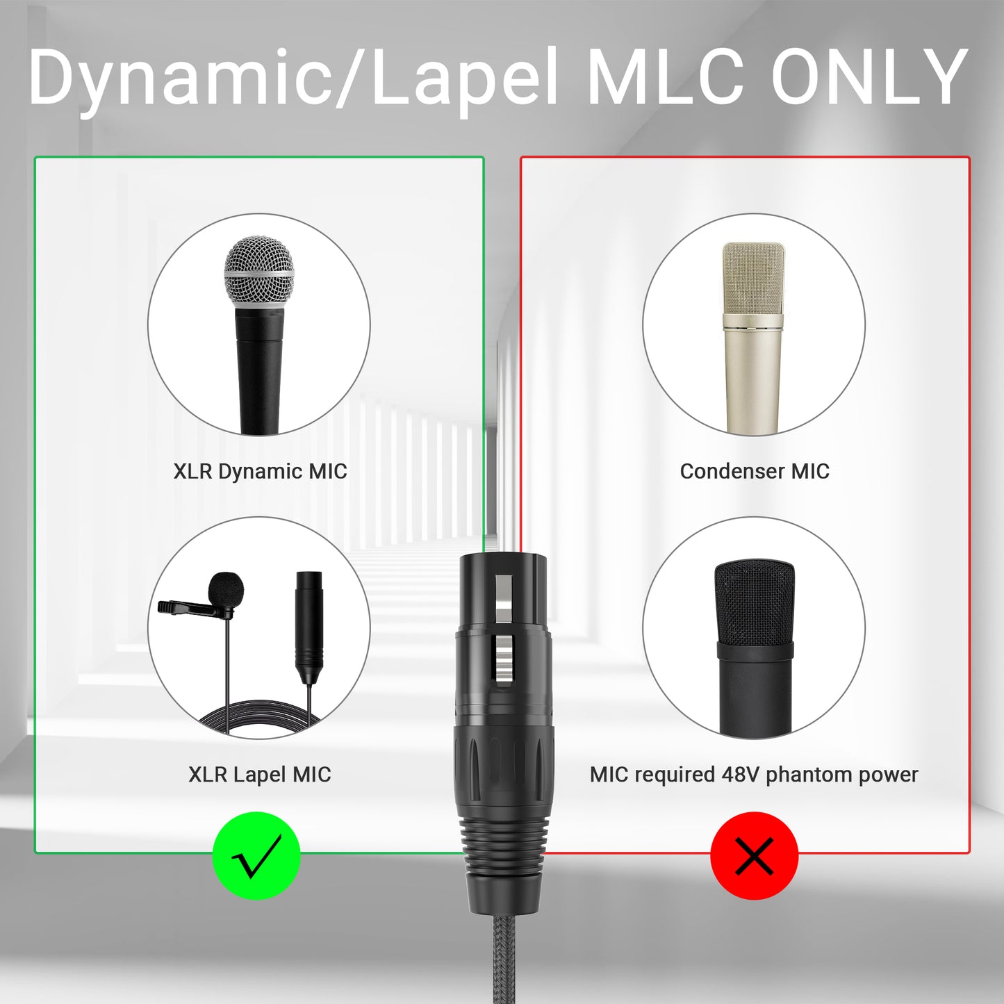 XLR Female to Lightning Microphone Cable,6.5 FT