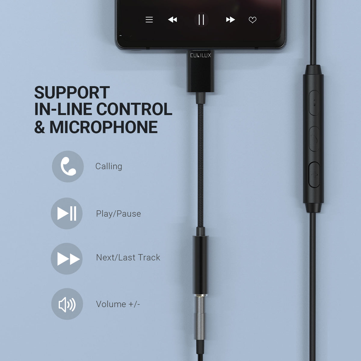 HiRes USB C Headphone AdapterBLACK Cubilux