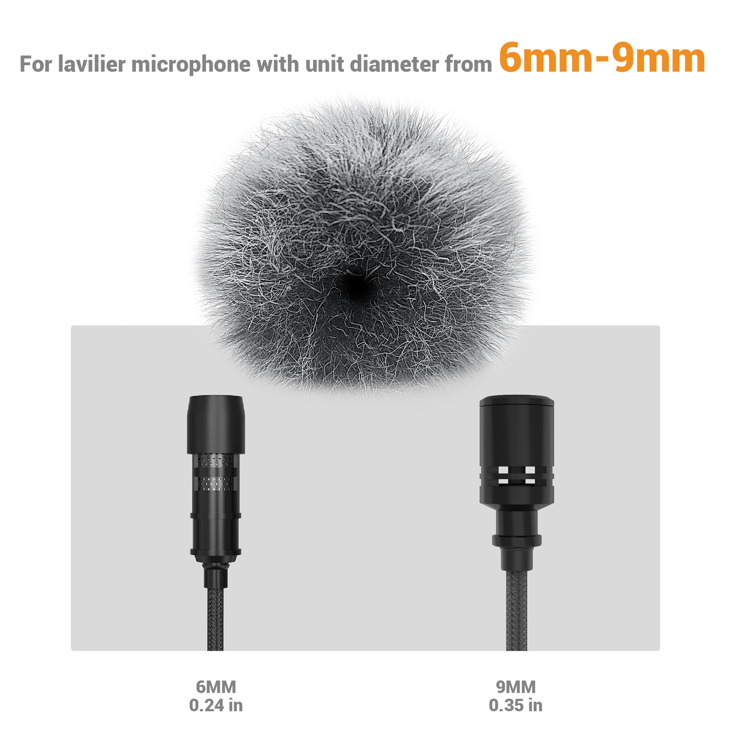 2 Pack Outdoor Furry Windscreen for Lavalier Lapel Microphpone