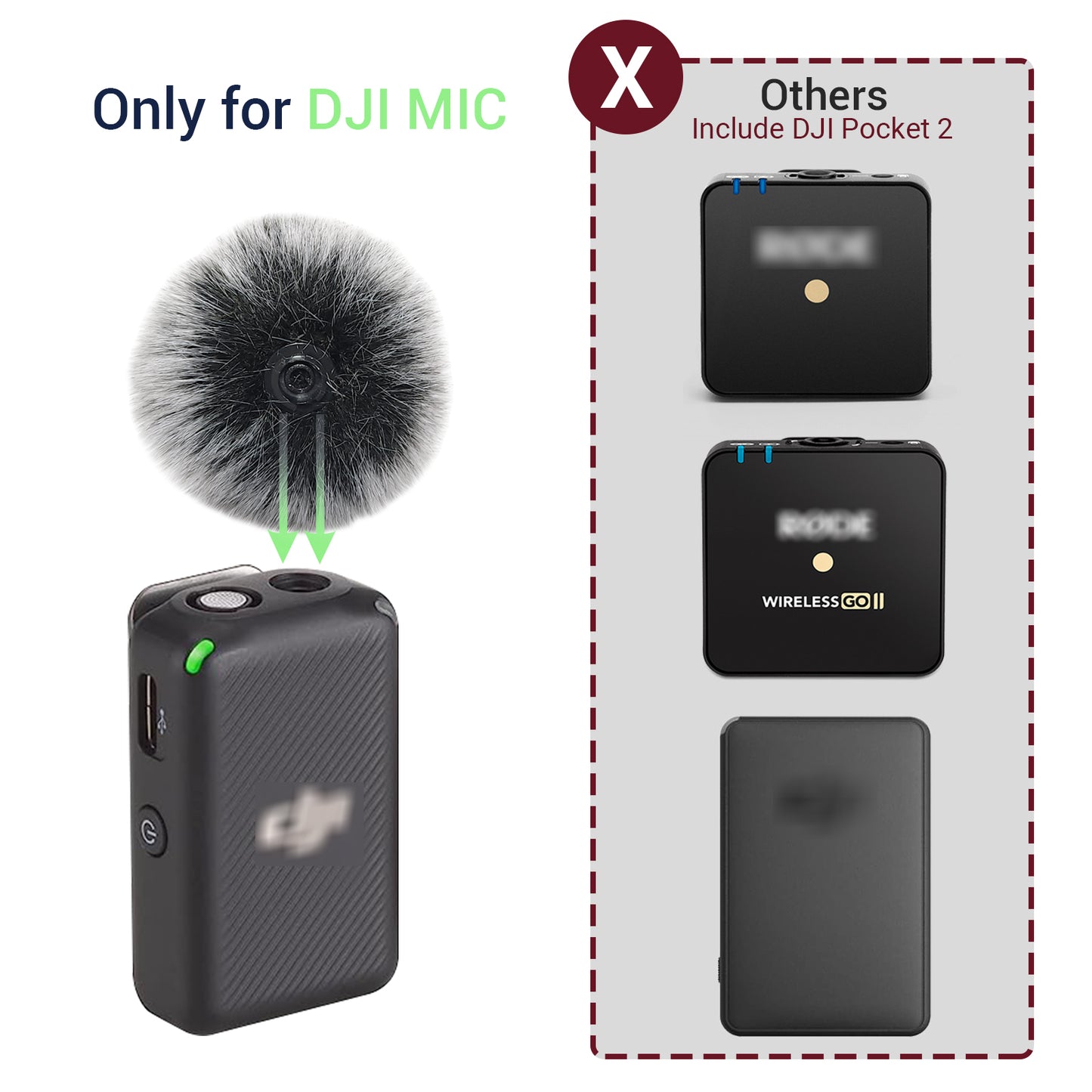 Fury Windscreen for DJI Lavalier Microphone-4PACK