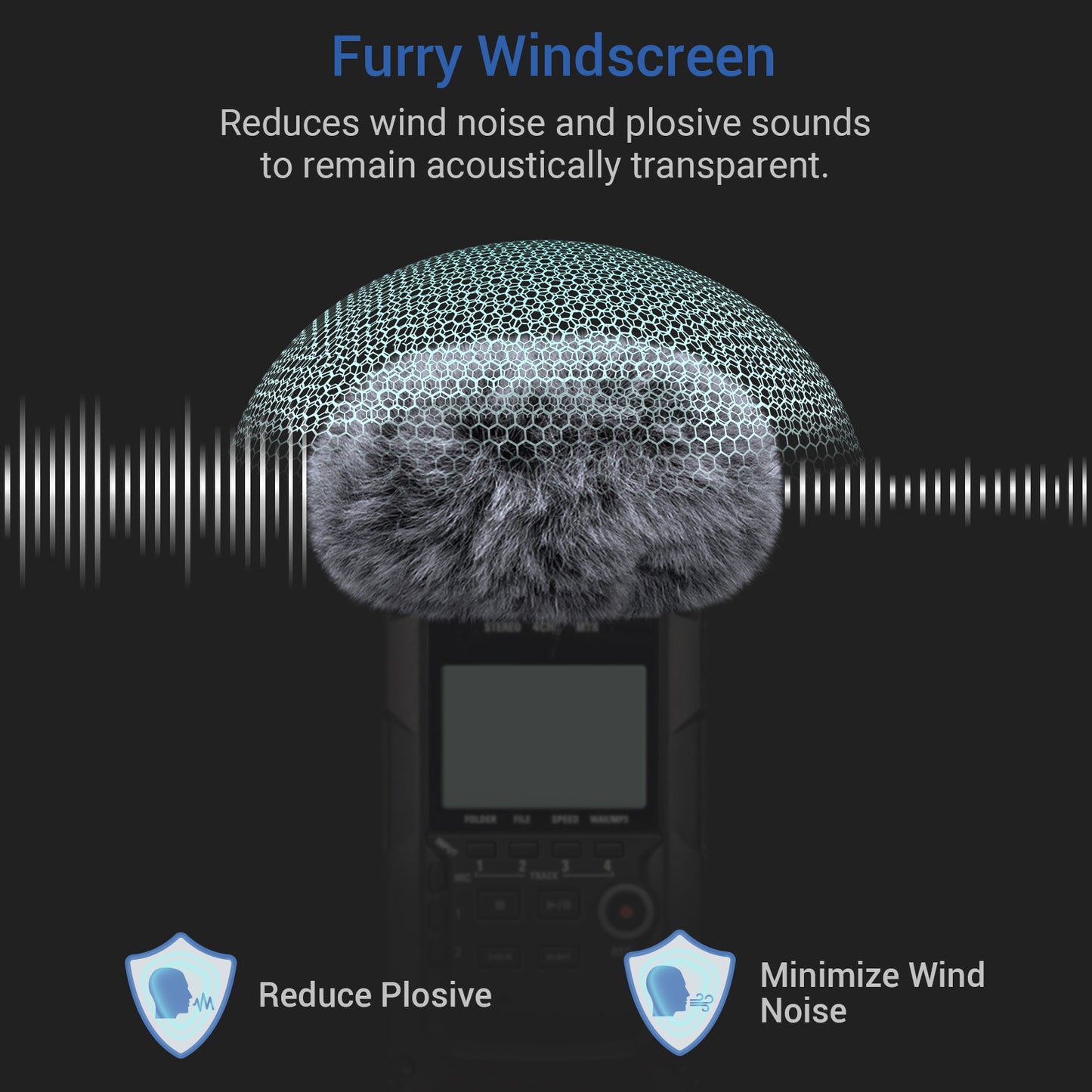 Furry Microphone Windscreen Muff for Zoom H4n PRO
