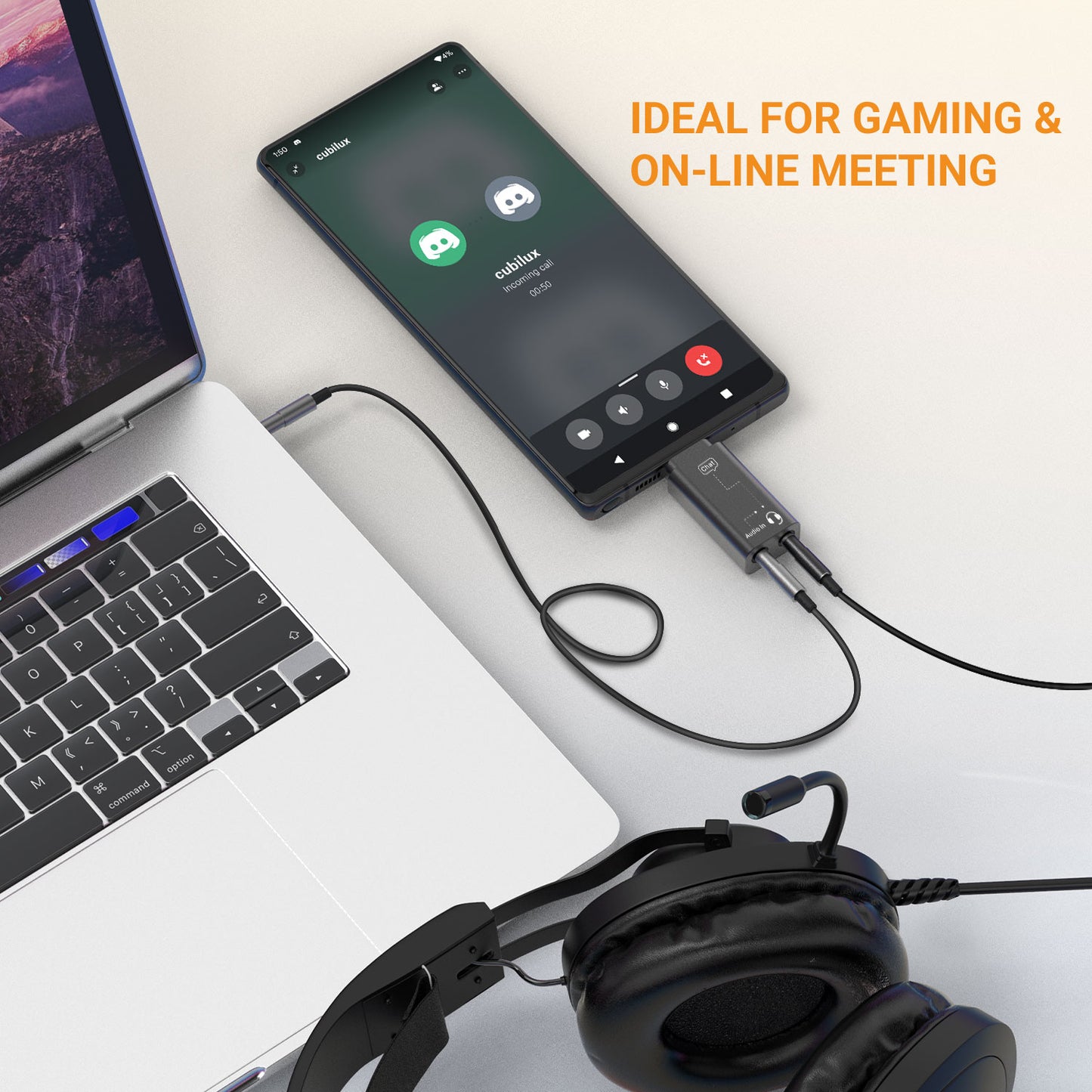 AM-C1 USB C Game Audio&Chat Mixer