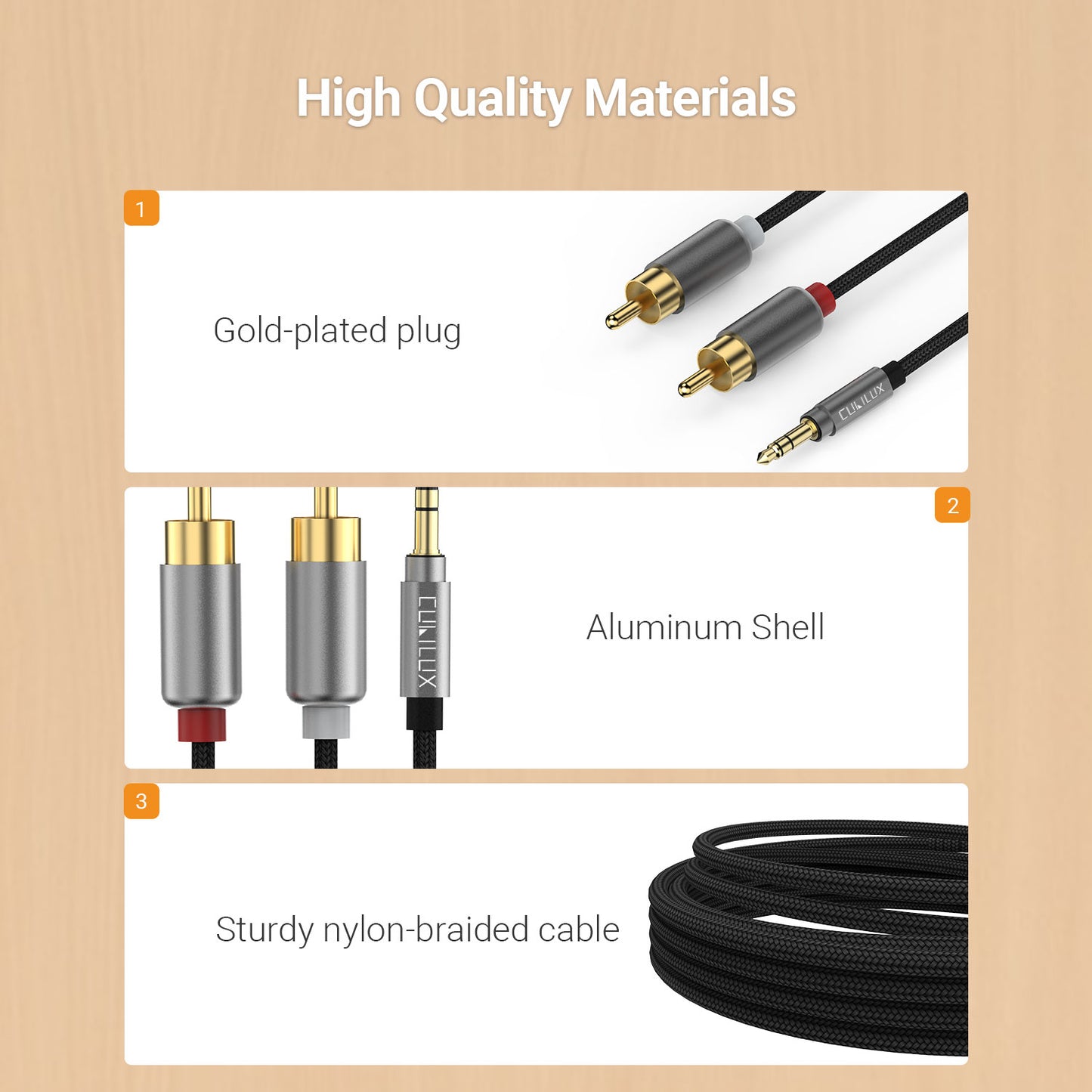 3.5mm to 2 RCA Audio Cable