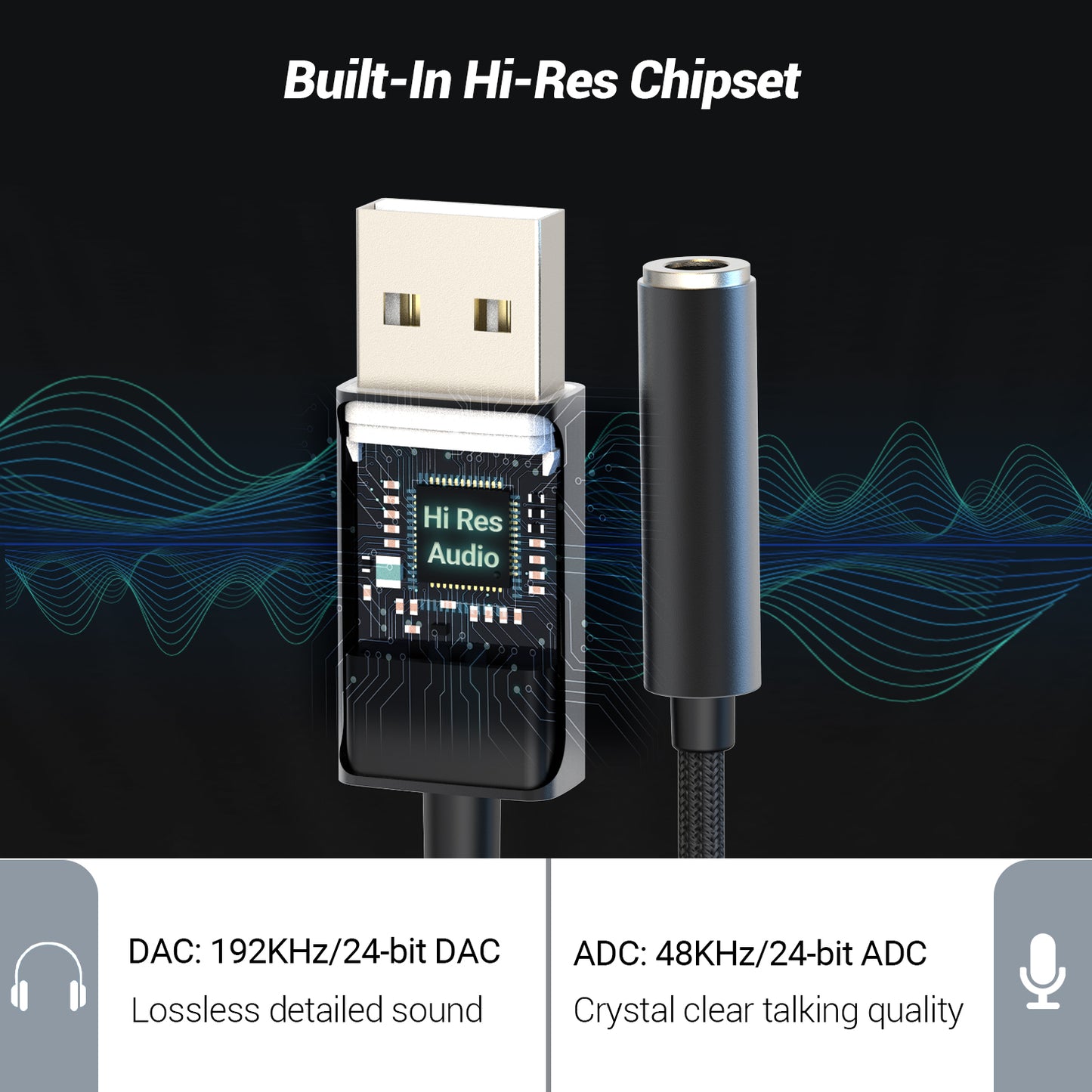 USB A to 3.5mm Jack Adapter