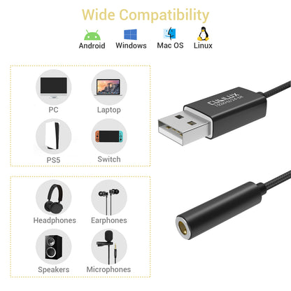 USB A to 3.5mm Jack Adapter-4 FT