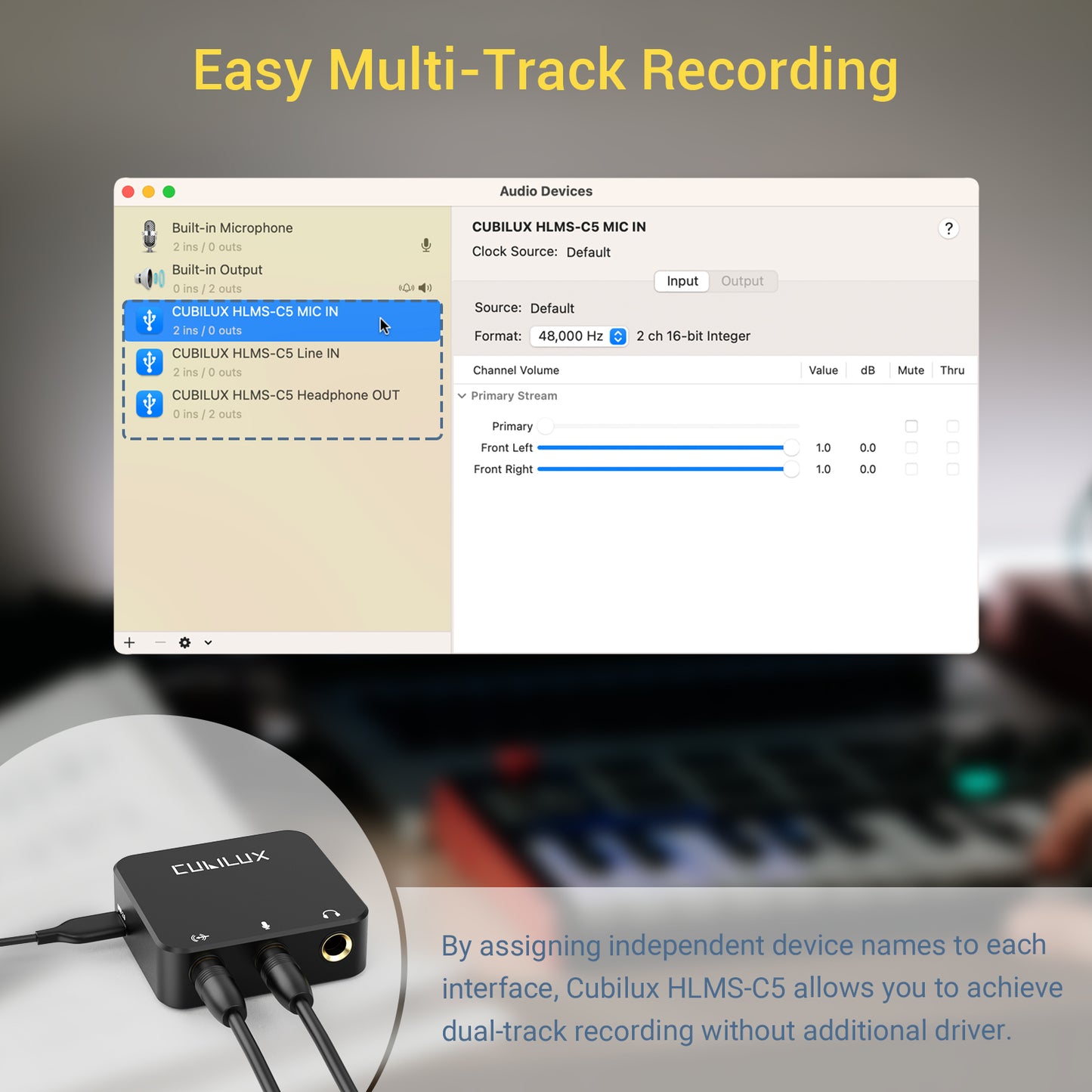 HLMS-C5 USB to 6.35mm Sound Card