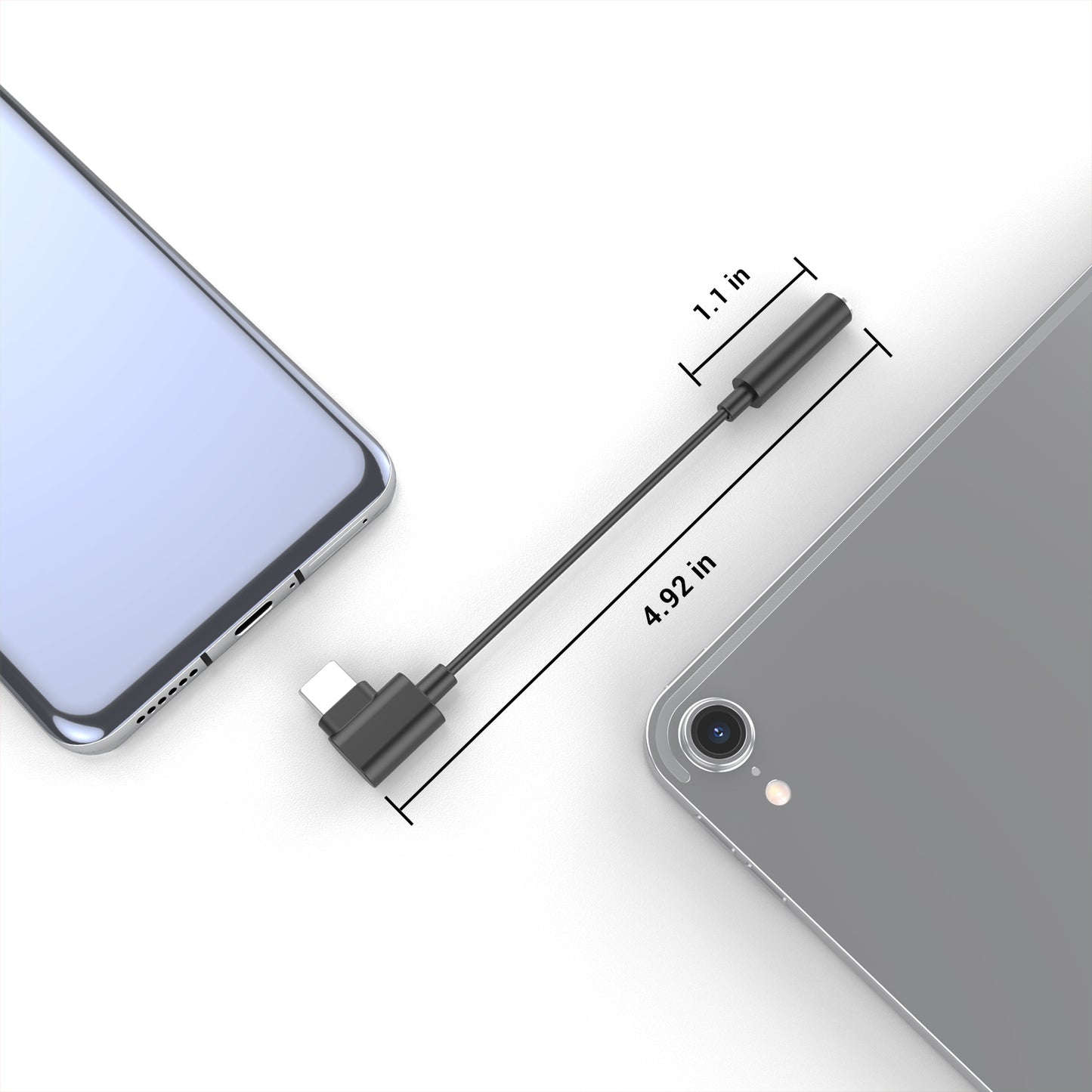 Right-Angled USB C to 3.5mm Headphone Jack Adapter