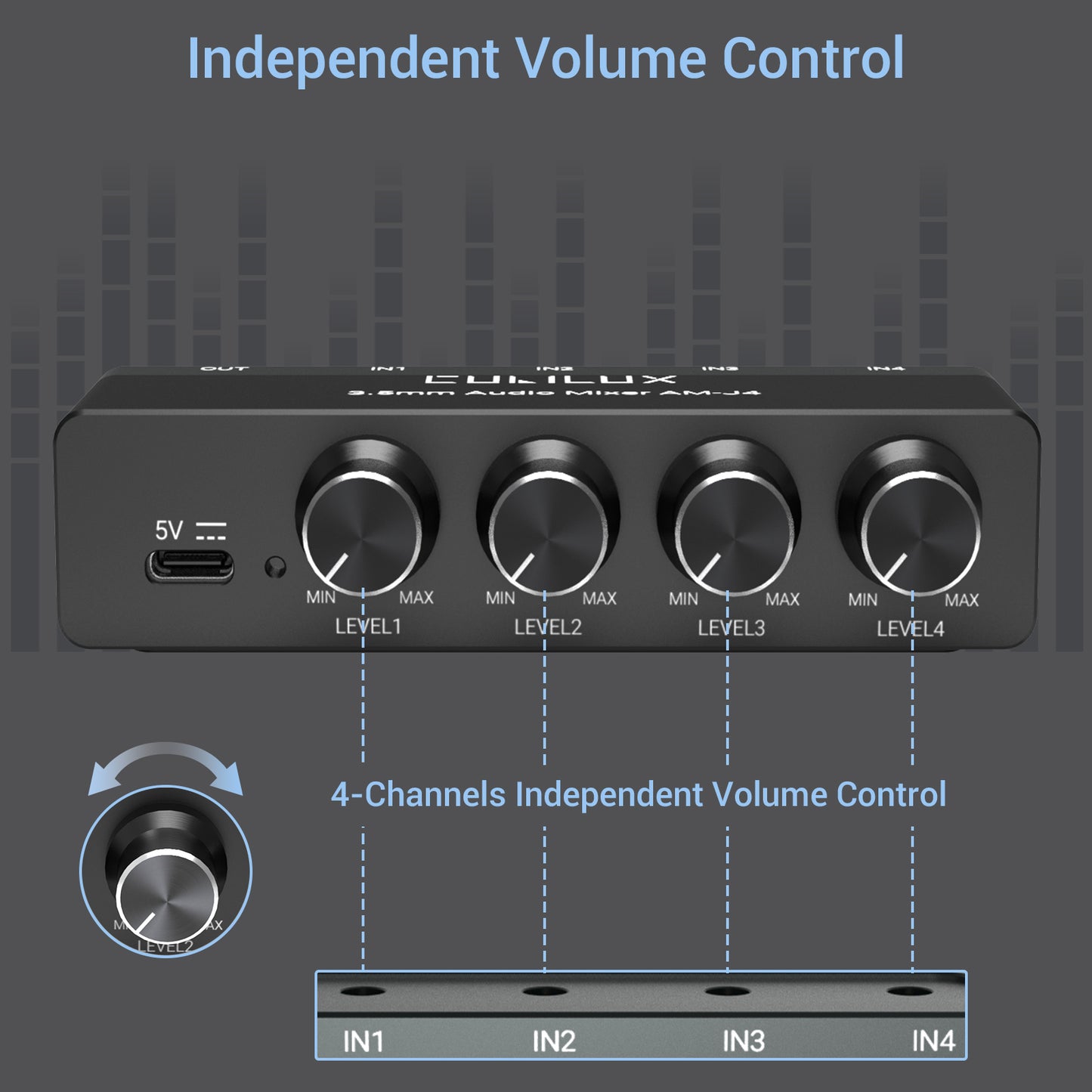 AM-J4 3.5mm Mixer with Volume Control