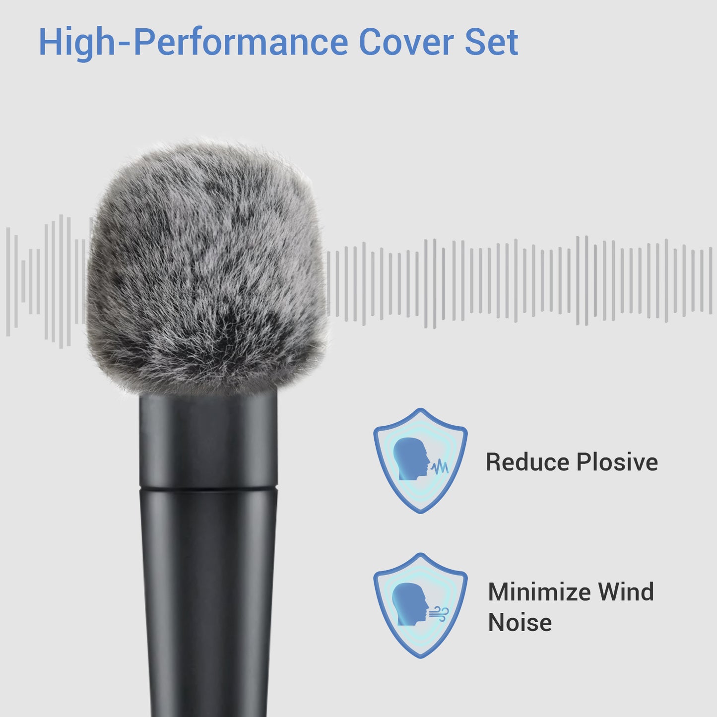 Foam Cover & Furry Windscreen Pack Compatible with Shure SM57 Microphone