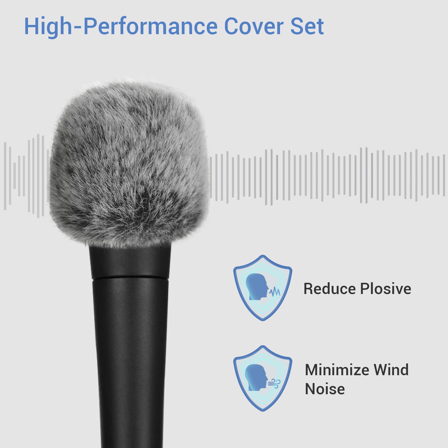 Foam Cover & Furry Windscreen Pack Compatible with Shure SM58 Microphone