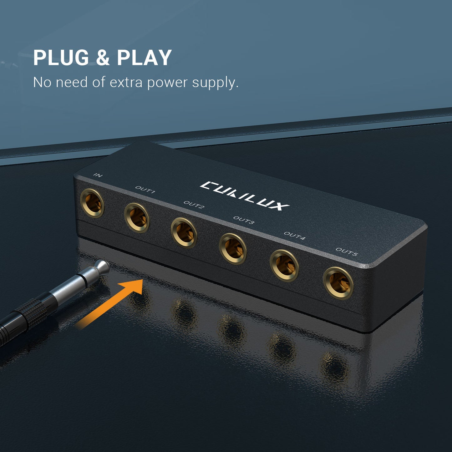 6.35mm 5 Ways Audio Splitter-Black