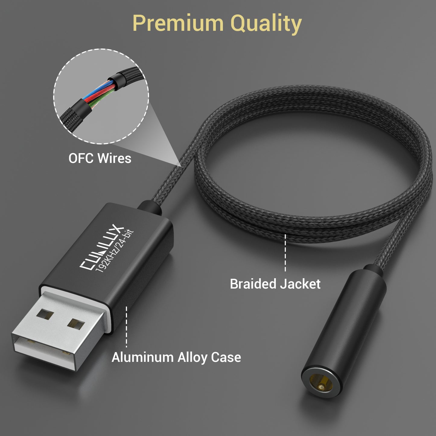 USB A to 3.5mm Jack Adapter-4 FT