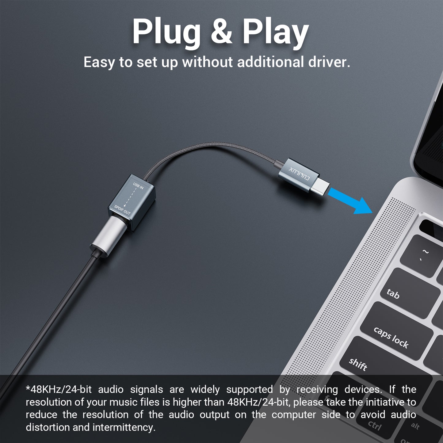 USB C SPDIF Adapter-Gray