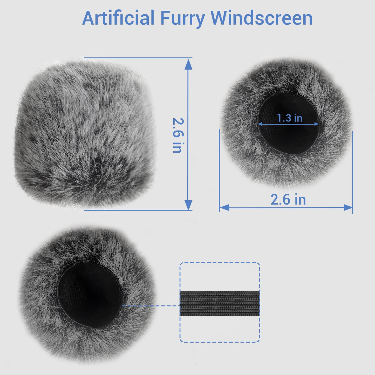 Foam Cover & Furry Windscreen Pack Compatible with Shure SM58 Microphone