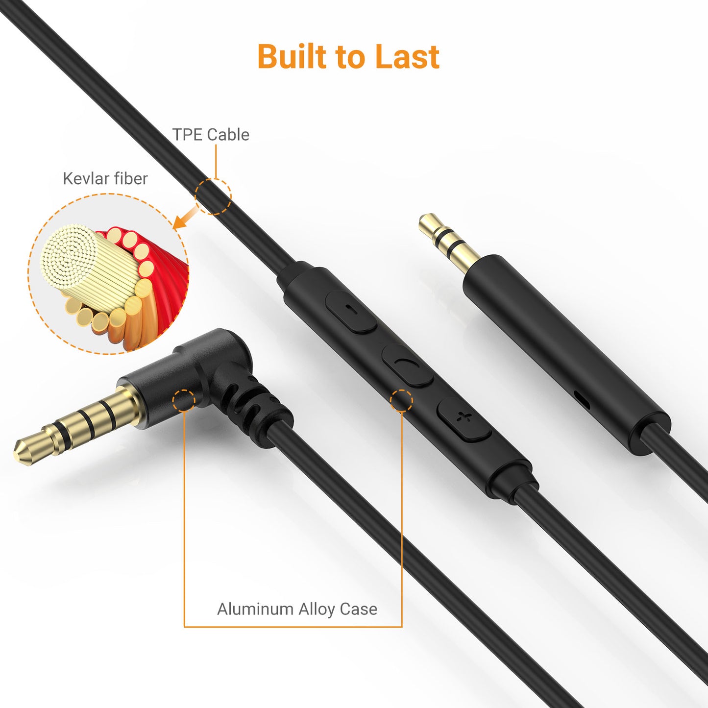 3.5mm to 2.5mm Headphone Cable-Black 4FT