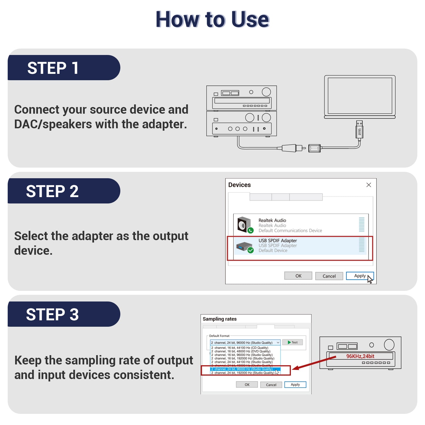 USB A to TOSLINK Optical Audio Adapter-Black