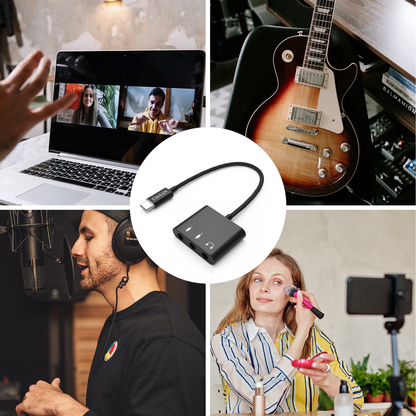 USB C to Dual 3.5mm Audio Interface