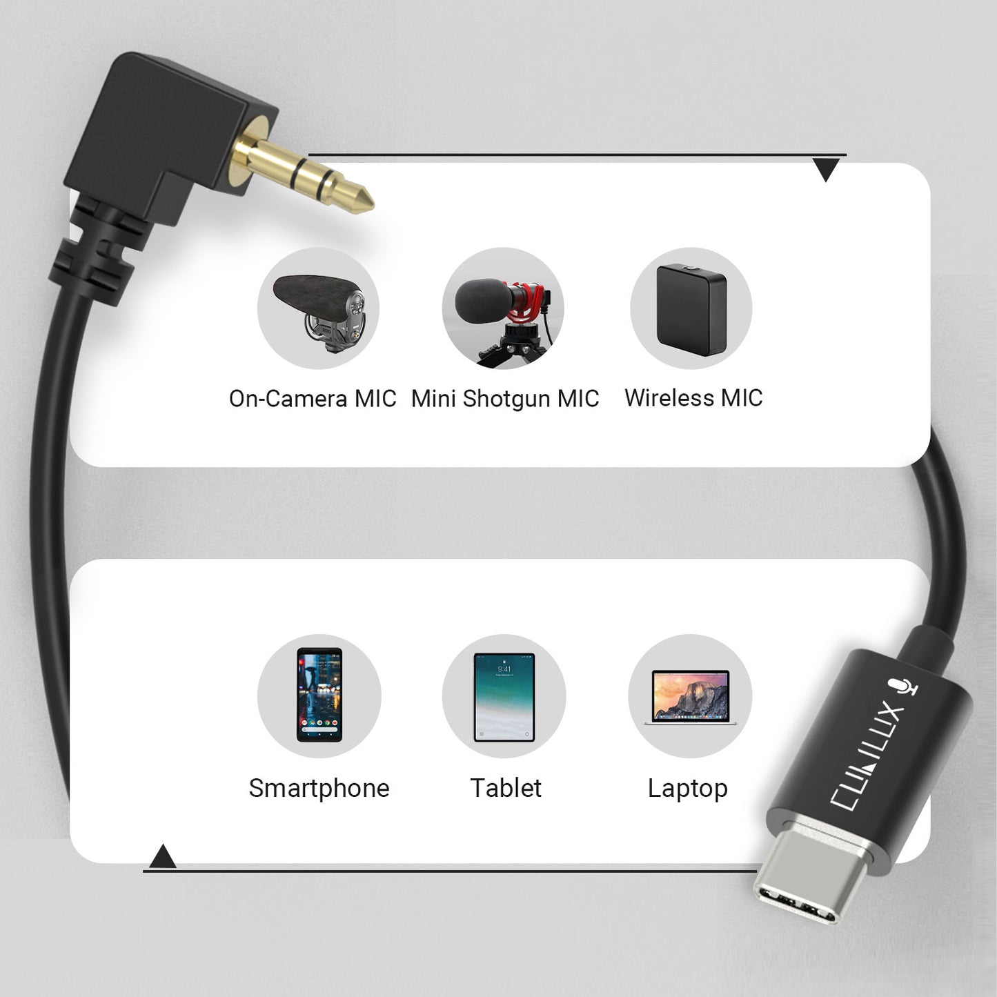 Coiled USB C to TRS Microphone Cord