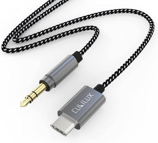USB C Audio Cable-Gray,6 FT