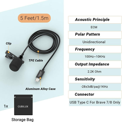 Unidirectional Microphone for Brave 7 8, MLC-8