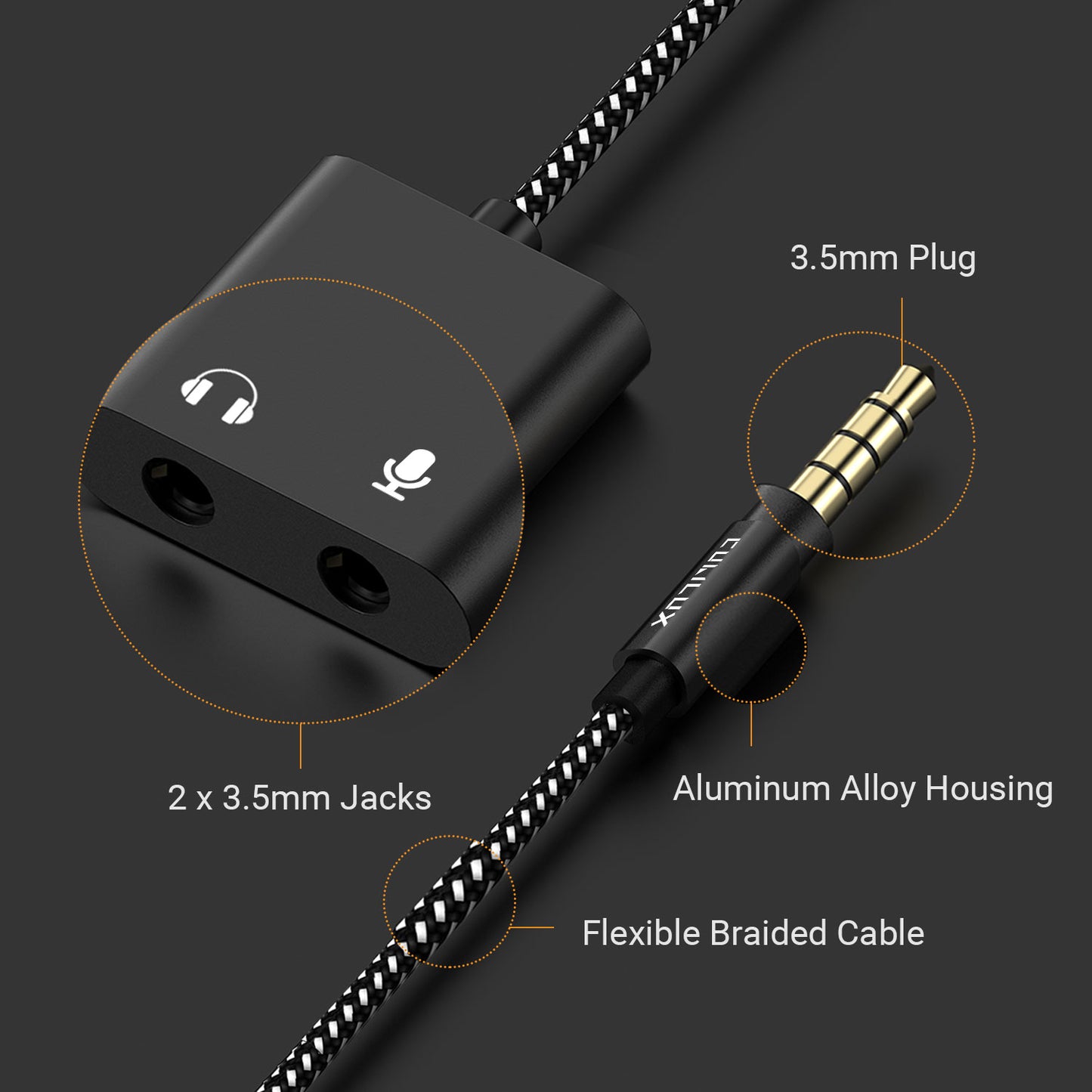 3.5mm Audio&MIC Splitter-Black