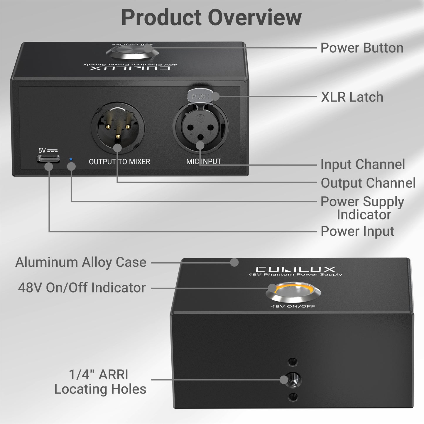 MPX-1 USB C 48V Phantom Power Supply
