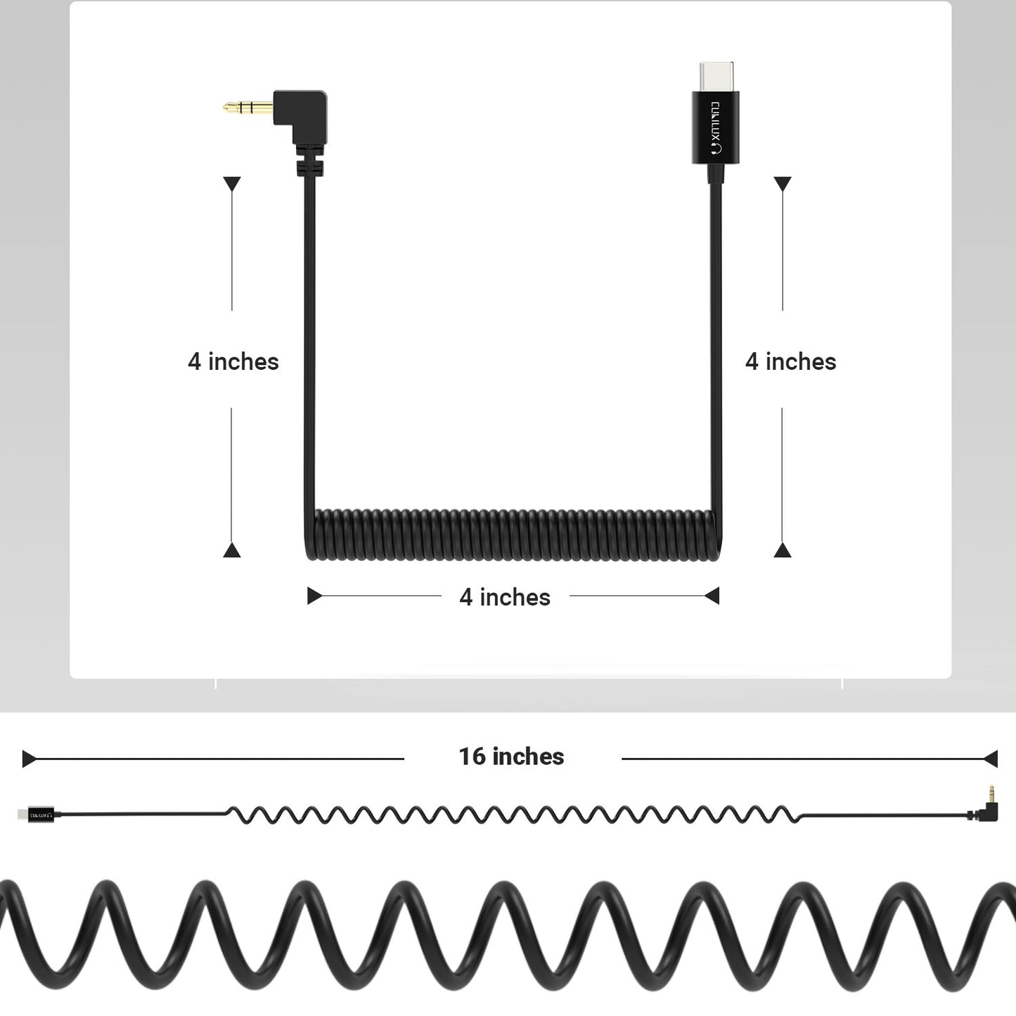 Coiled USB C Stereo Aux Cord