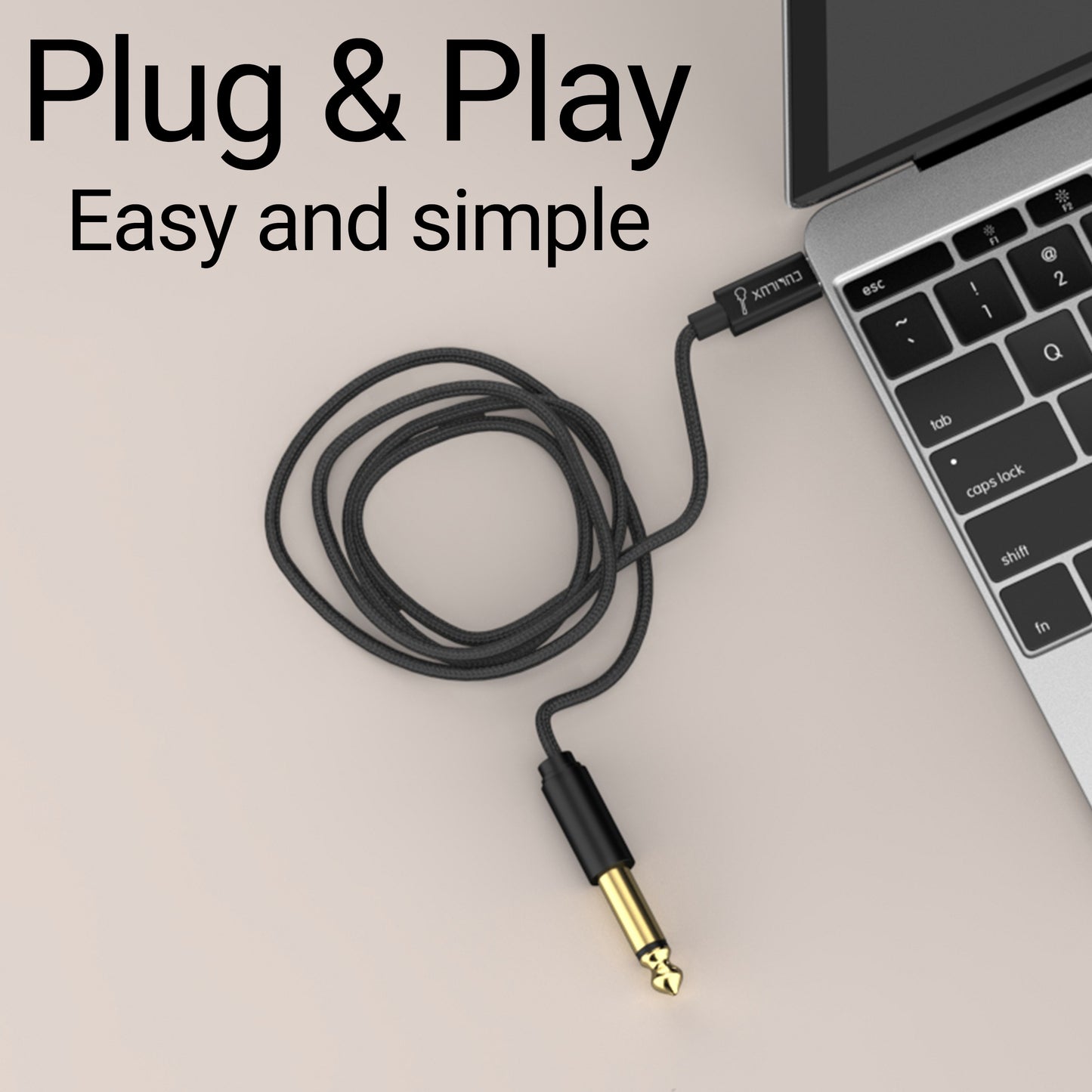 USB C to 6.35mm Guitar Cable