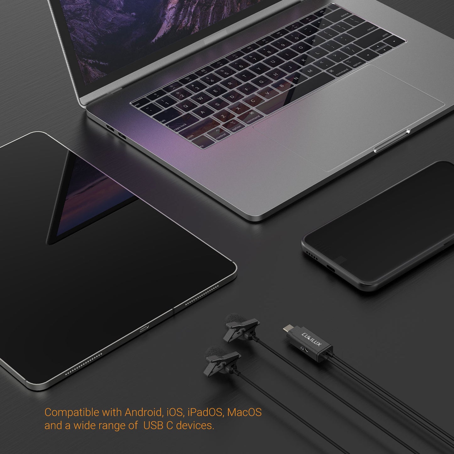 USB C Unidirectional Dual MIC with 3.5mm Jack,MLC-3