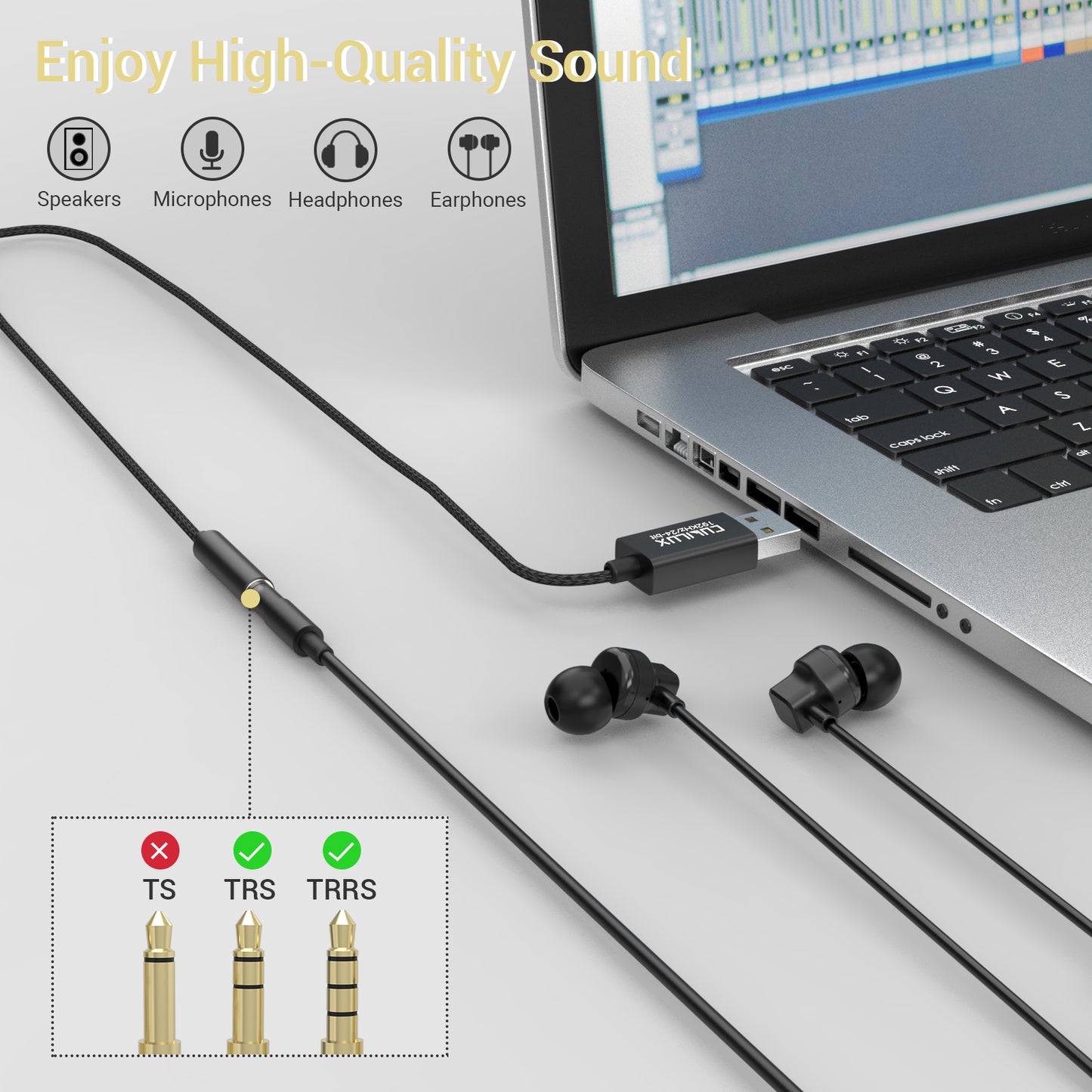 USB A to 3.5mm Jack Adapter-4 FT