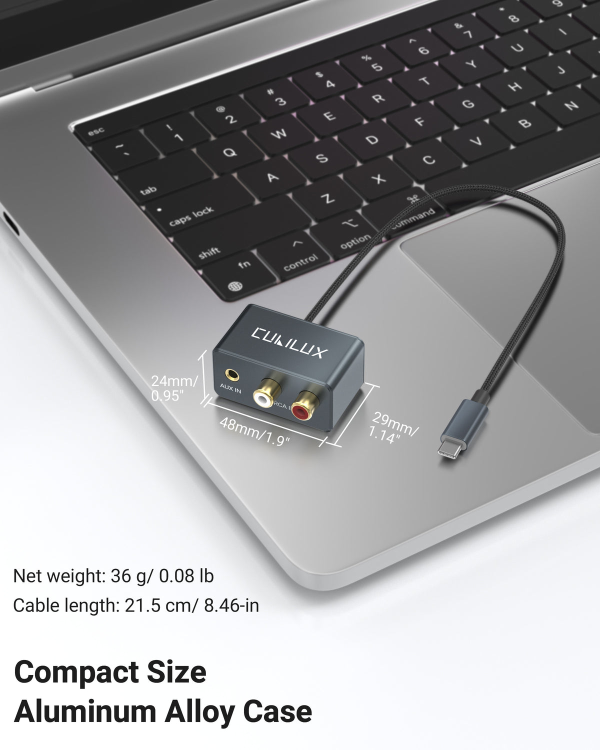 LC7 3.5mm & RCA to USB Line in Audio Capture Adapter for Laptop/PC