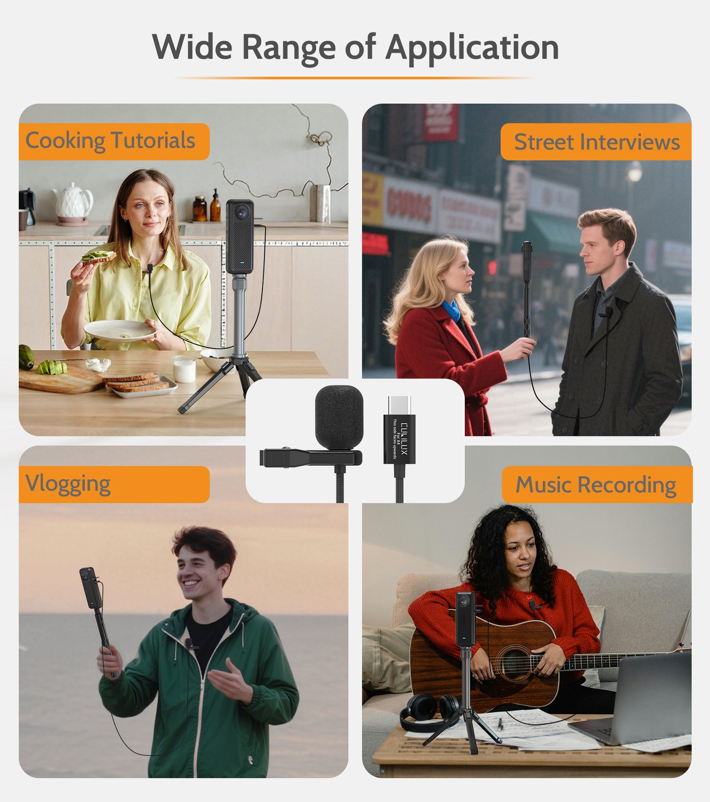 Lavalier Microphone for Insta 360 X4