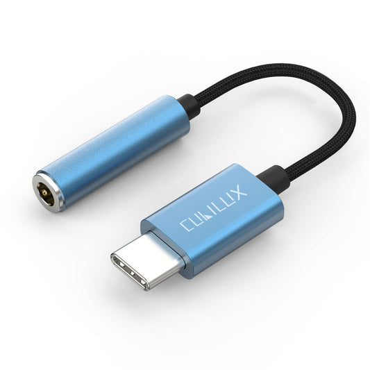 USB C Headphone Adapter with DAC-Blue