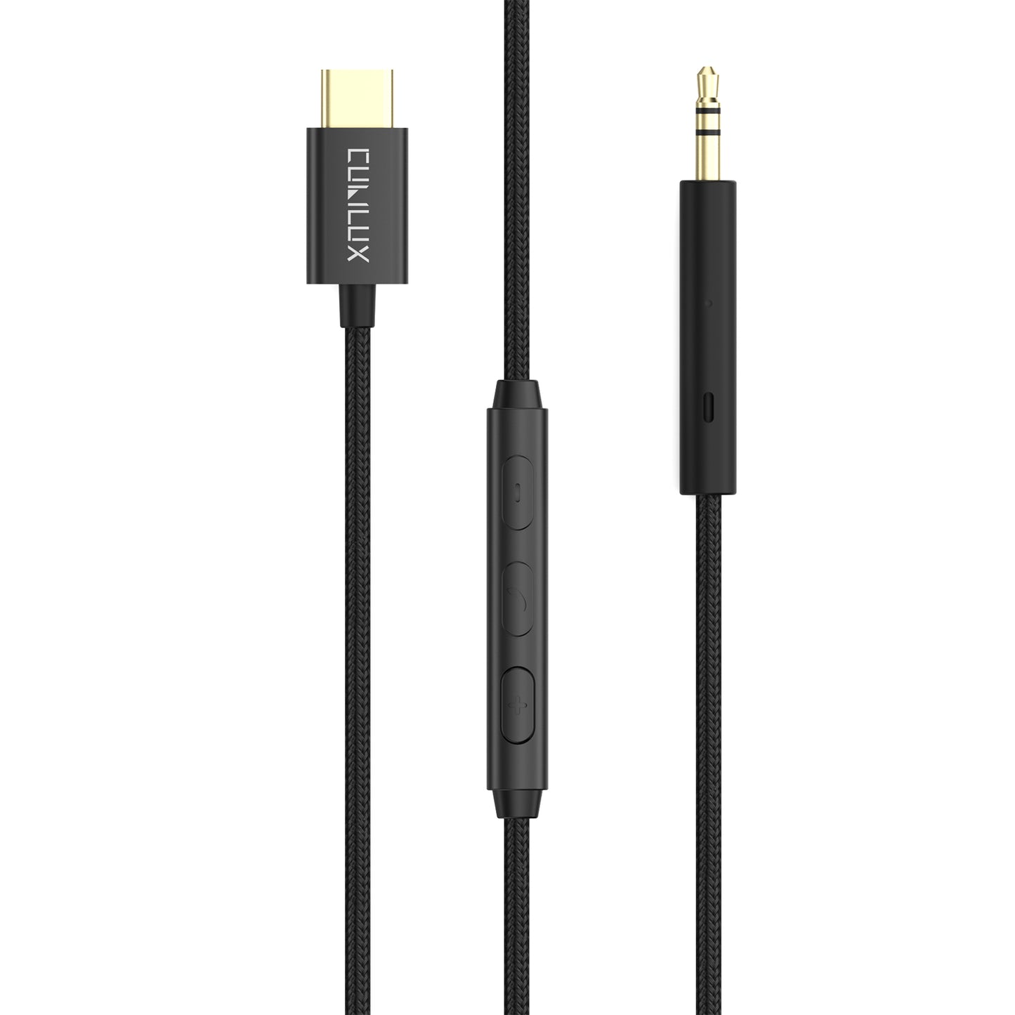 USB C to 2.5mm Headphone Cable with MIC-Black,4FT