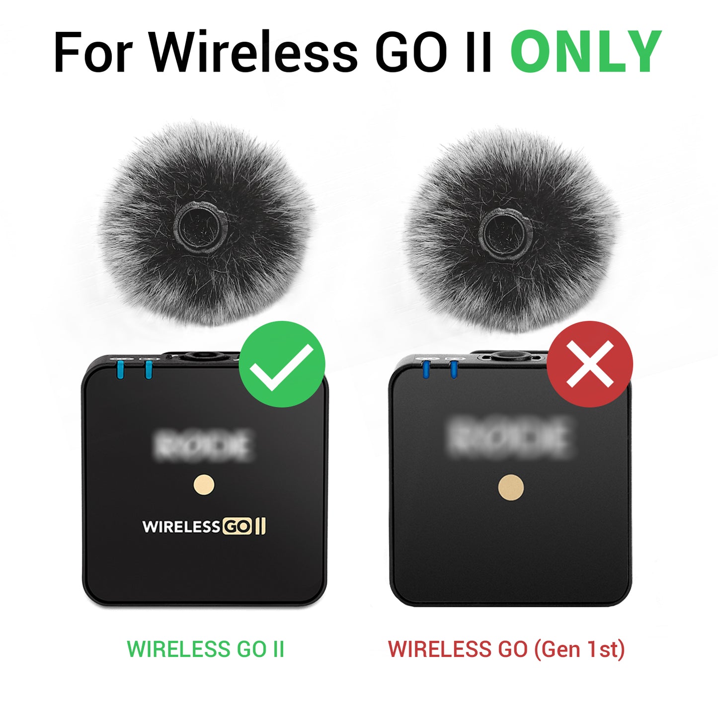 Furry Windscreen for Rode Wireless Go II-4 Pack