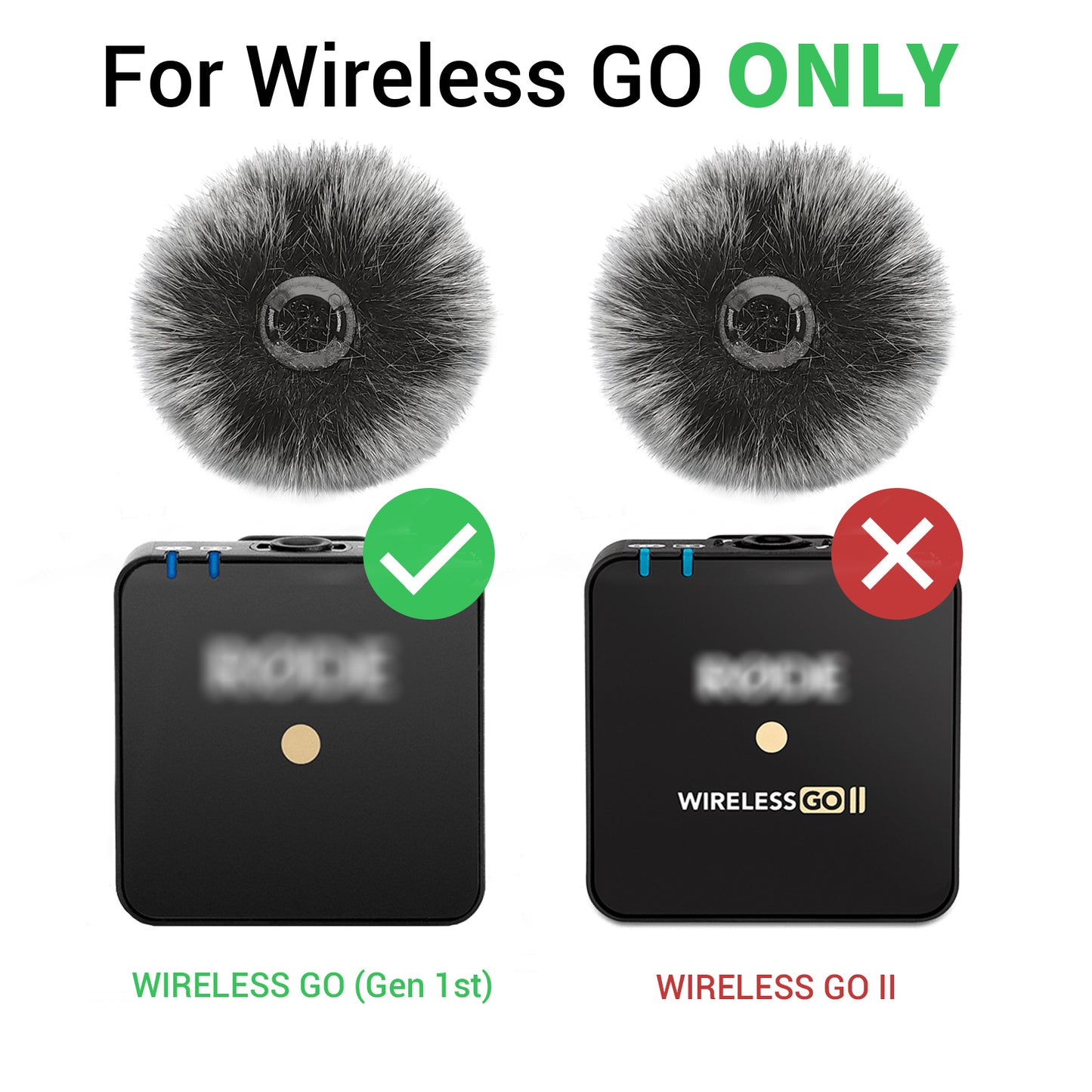 Furry Windscreen for Rode Wireless Go-4 Pack