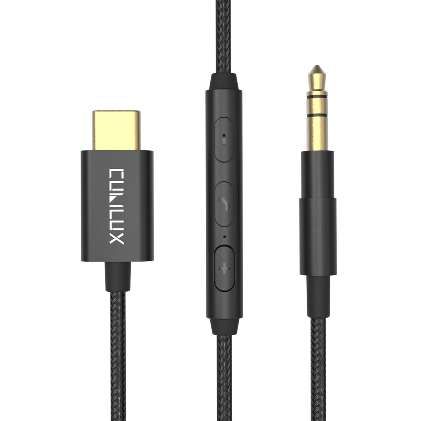 USB C to 3.5mm Headphone Cable with MIC-Black