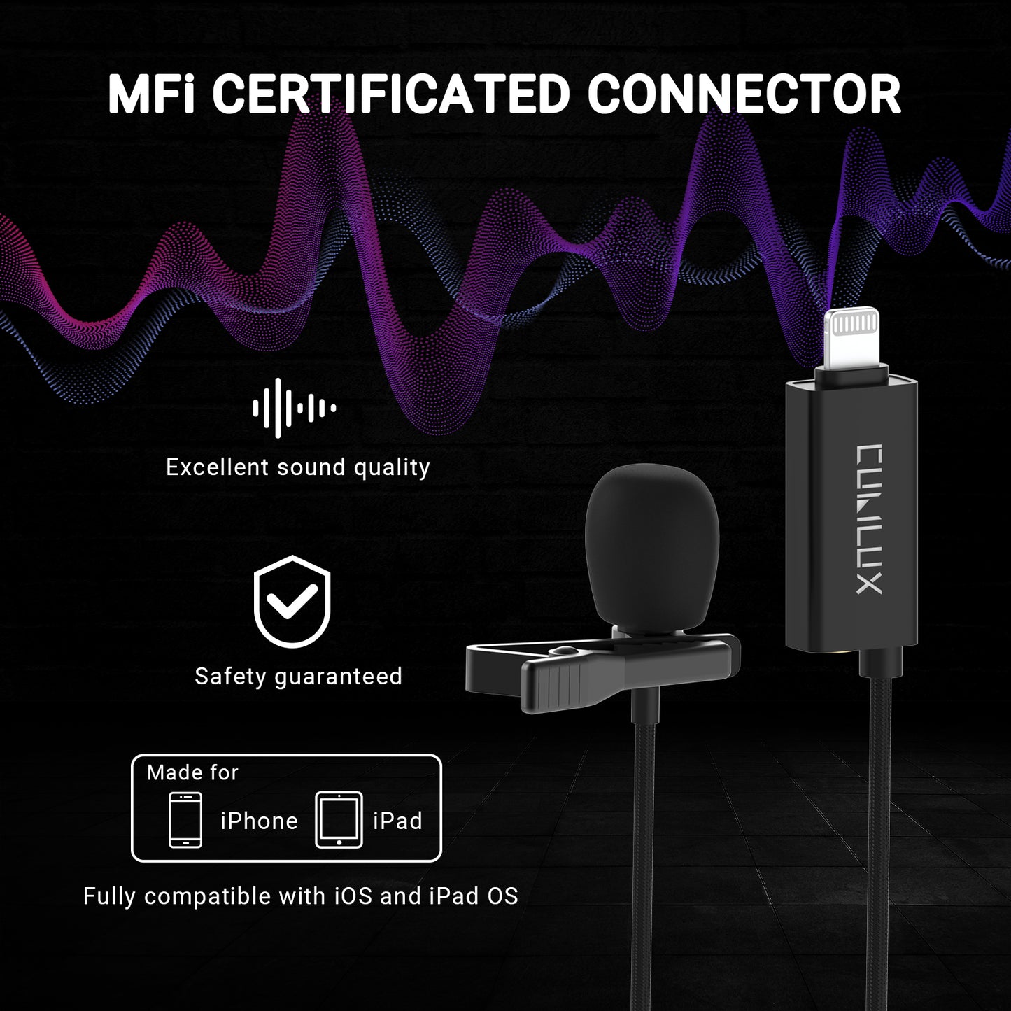 Unidirectional Lightning Lavalier Microphone,MLL-2