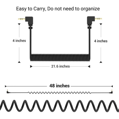 Coiled 3.5mm Audio Cable Male to Male