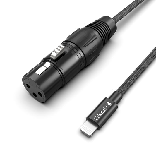 XLR Female to Lightning Microphone Cable，6.5 FT