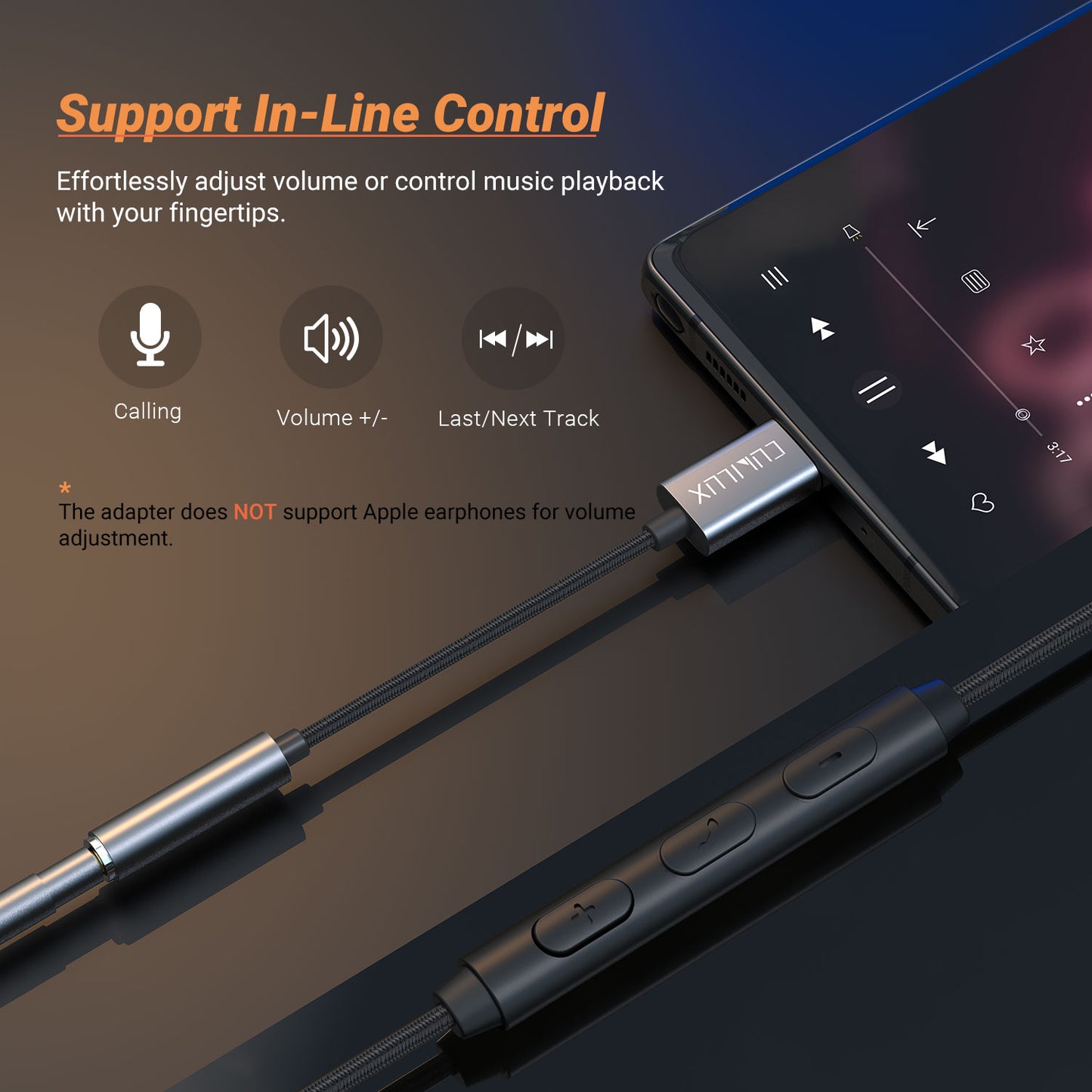 USB C Headphone Adapter with DAC-Gray