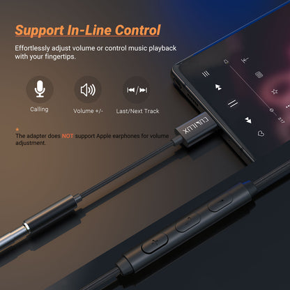 USB C Headphone Adapter with DAC-Black